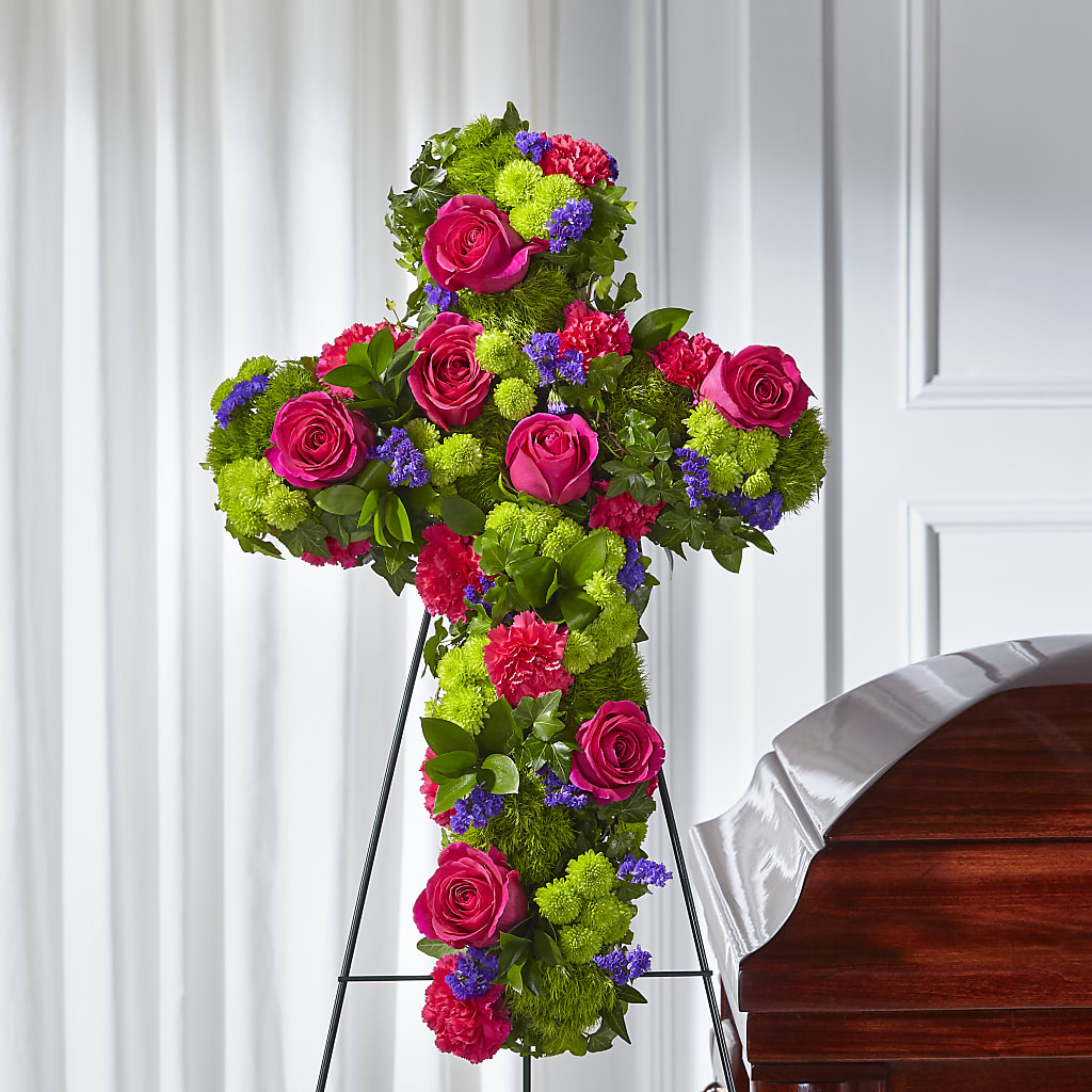 Tribute Rose Floral Cross – DANI' SWEET DELIGHTS, Las Vegas NV
