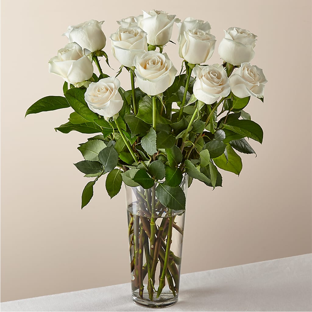 Long Stem White Rose Bouquet – DANI' SWEET DELIGHTS, Las Vegas NV
