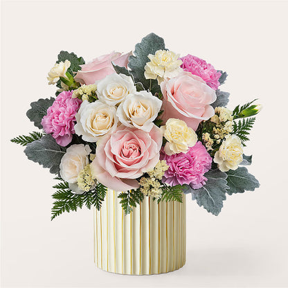Blissful Moments Bouquet with Ivory Vase – DANI' SWEET DELIGHTS, Las Vegas NV