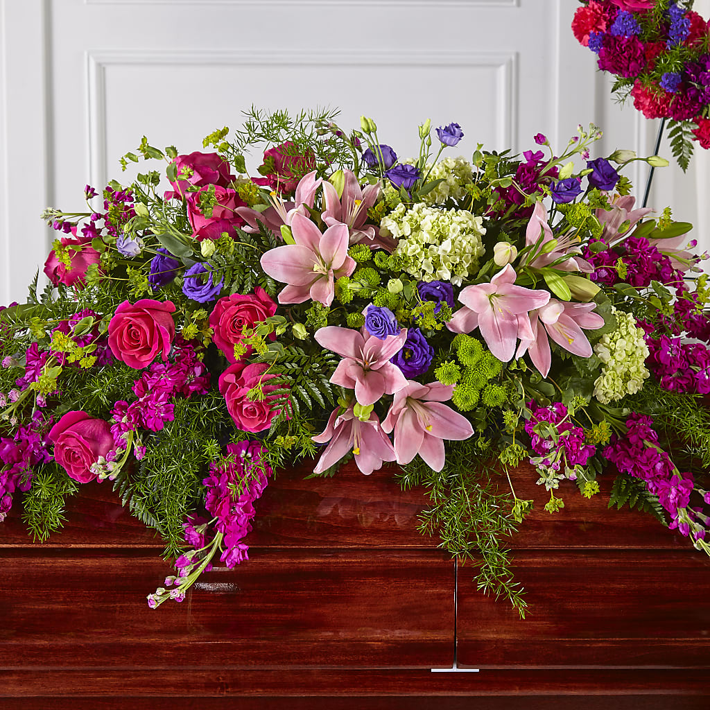 Radiant Tribute Casket Spray – DANI' SWEET DELIGHTS, Las Vegas NV