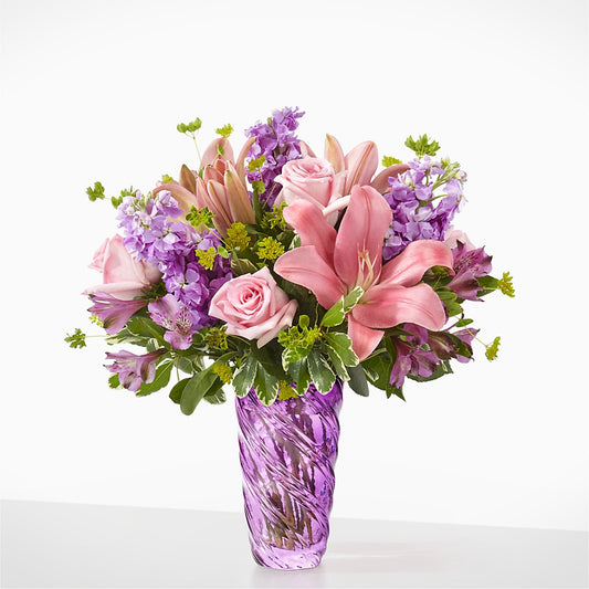 Precious Petals Bouquet with Luxe Swirl Vase – DANI' SWEET DELIGHTS, Las Vegas NV