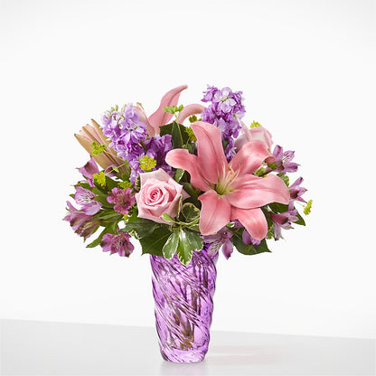 Precious Petals Bouquet with Luxe Swirl Vase – DANI' SWEET DELIGHTS, Las Vegas NV