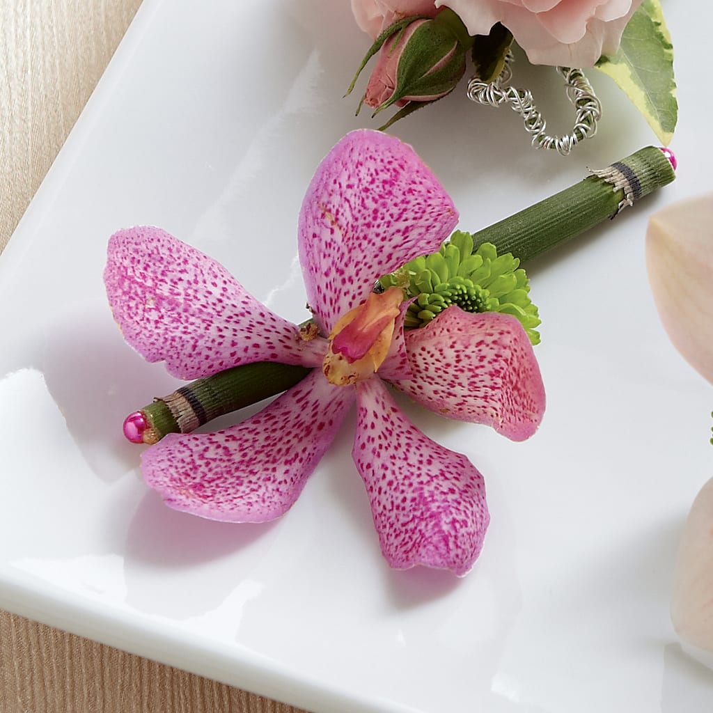 Pink Mokara Boutonniere – DANI' SWEET DELIGHTS, Las Vegas NV