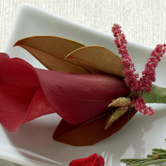 Red Calla Boutonniere – DANI' SWEET DELIGHTS, Las Vegas NV