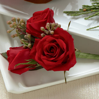 Red Spray Rose Boutonniere – DANI' SWEET DELIGHTS, Las Vegas NV
