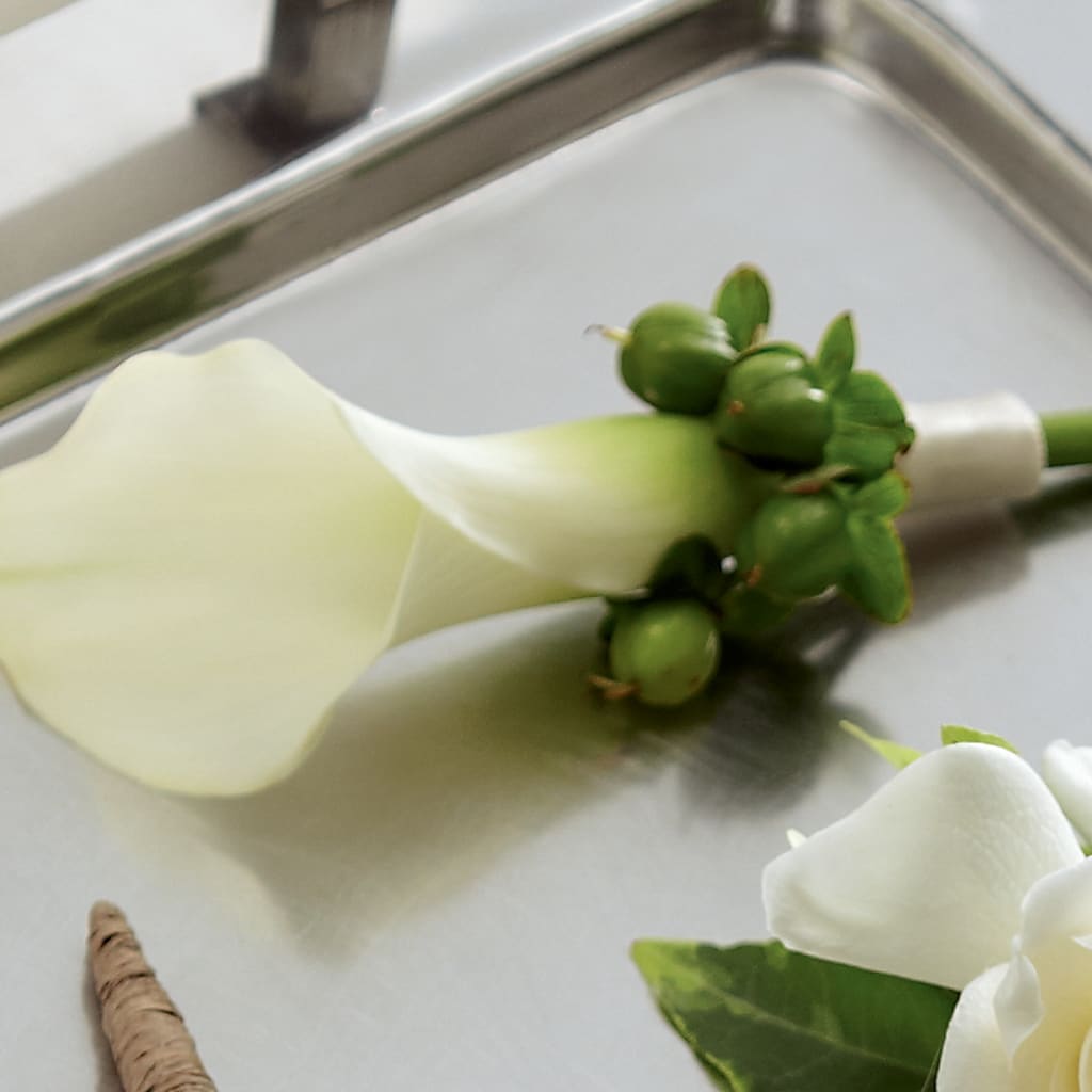 White Calla Boutonniere – DANI' SWEET DELIGHTS, Las Vegas NV