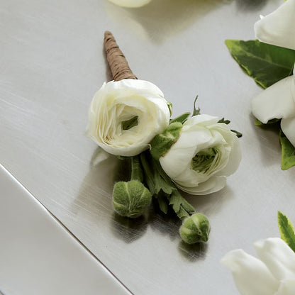 White Ranunculus Boutonniere – DANI' SWEET DELIGHTS, Las Vegas NV